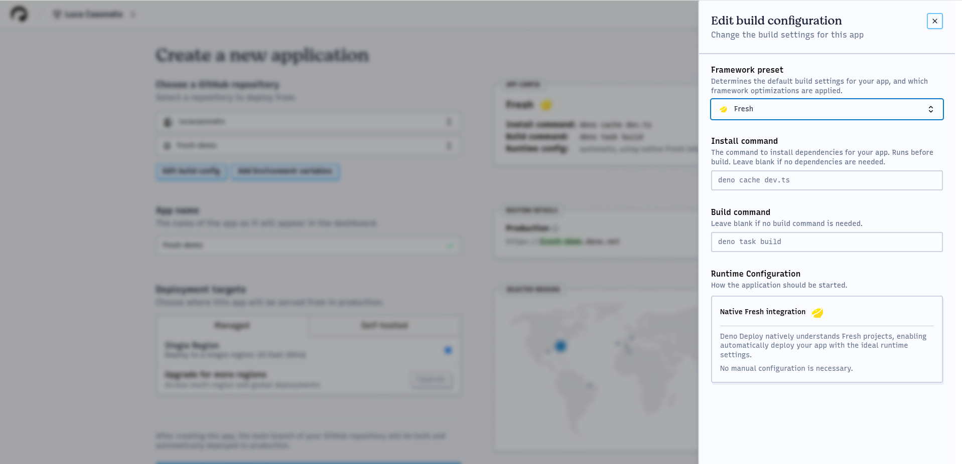 部署构建配置屏幕截图