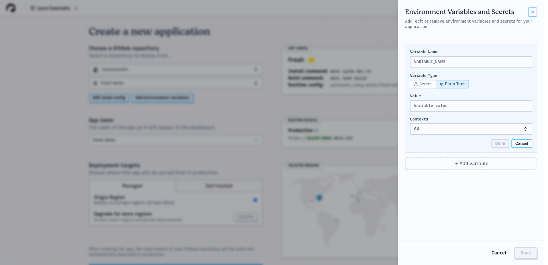 部署环境变量配置屏幕截图