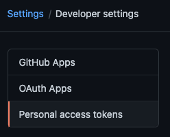 GitHub 上的个人访问令牌设置